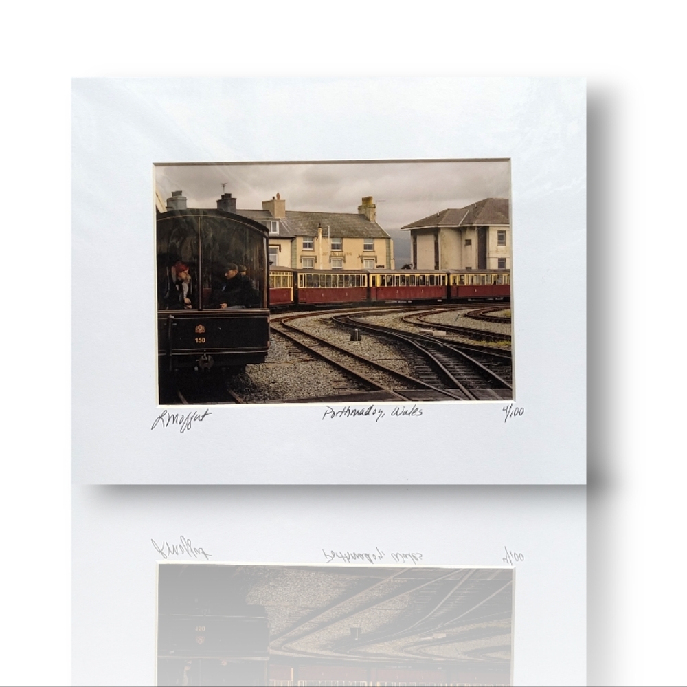 Fine Art Photography Train Porthmadog, Wales UK, 8x10 Matted